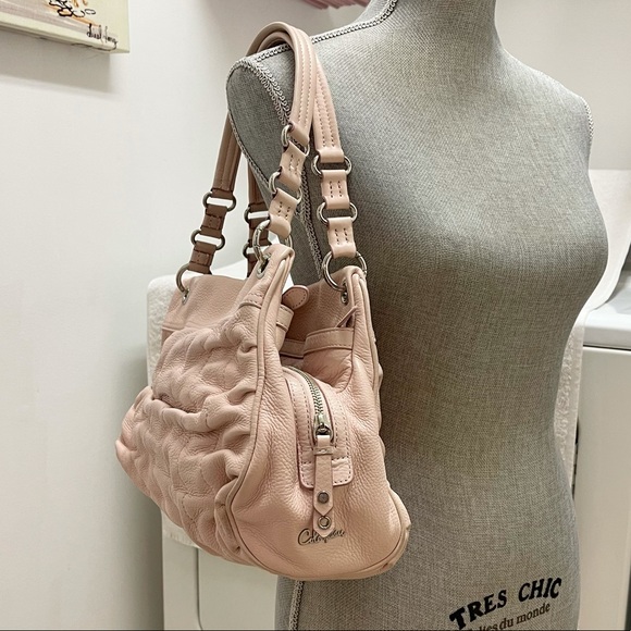 Cole Haan Genuine Leather Handbag Shoulder Bag - Peach/Light Orange - Picture 3 of 12